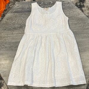 Michael Kors Size 12 White Sleeveless Eyelet Lined Dress